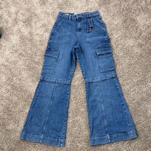 Social Tourist Hollister High Waisted Flare Cargo Jeans